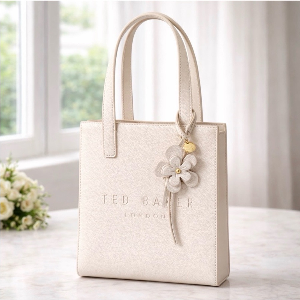 Ted Baker Cream Floral Charm Tote Bag